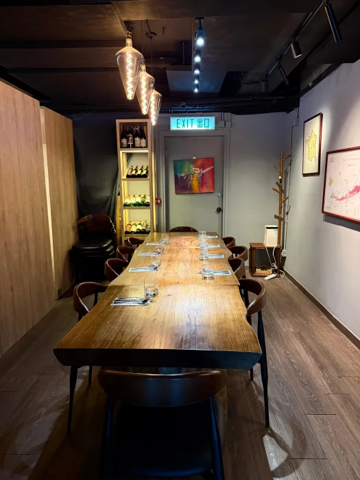 Intimate private dining room with warm ambiance