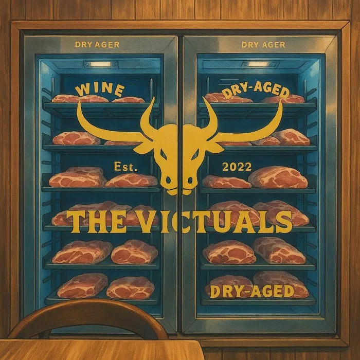 Perfectly aged steak with rich marbling on dark surface